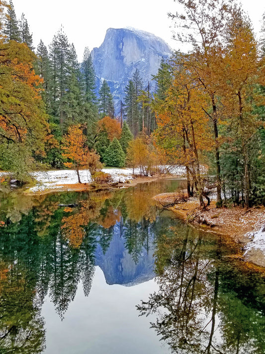 Half Dome Reflected – Beautiful Scenery of Northern Hardwood Forest, Ideal for Decorations, Wall Art and Interior - @AllenbyArt